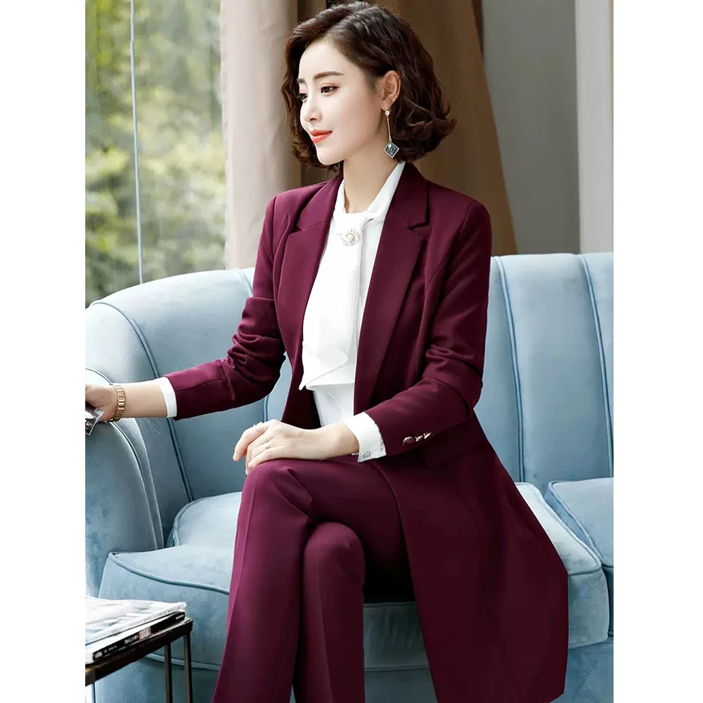 春秋中长款小西装外套女时尚气质女神范职业套装高级感加厚上衣冬