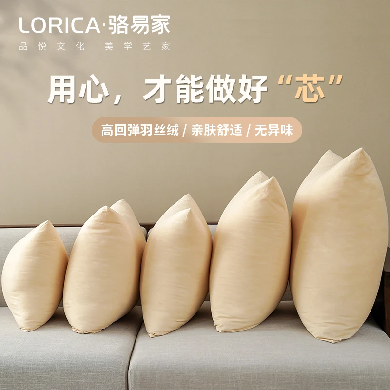 骆易家「抱枕芯」结婚嫁妆羽丝绒枕床头靠垫内胆沙发正方形靠背方枕