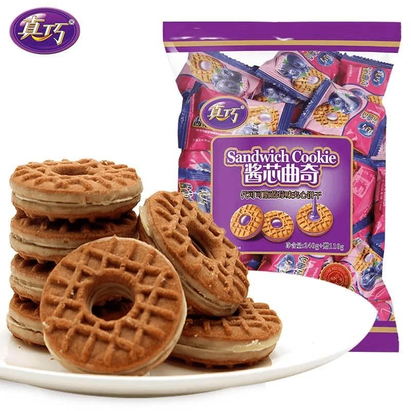 真巧酱芯曲奇巧力夹心小饼干小饼干整充饥代早餐零食