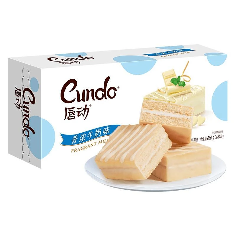 唇动白色经典枚牛奶味涂饰蛋糕早餐西式糕点面零食