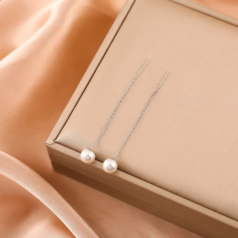 合金耳饰 c-1499圆球耳线女甜美气质小清新小众设计感长款耳饰品