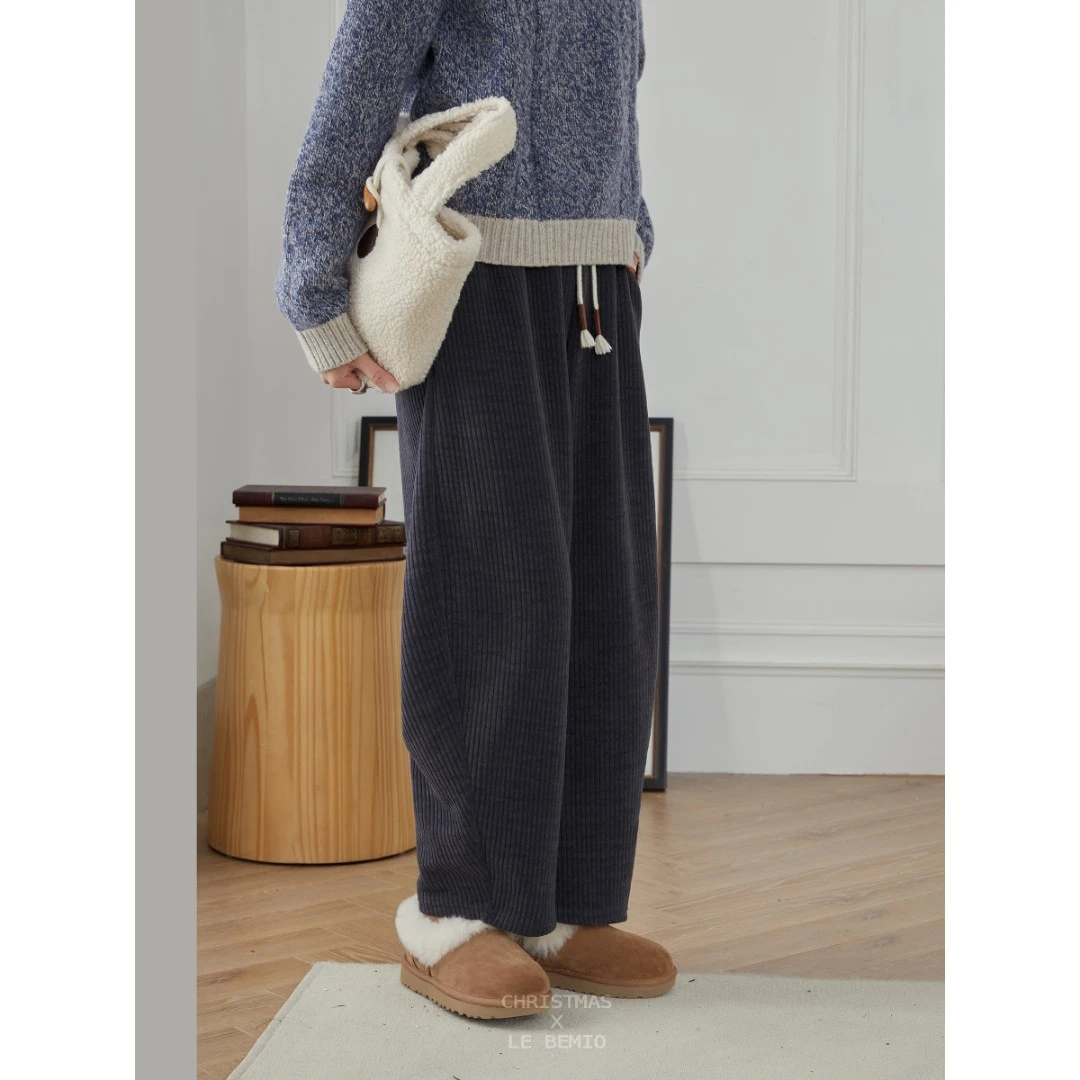 【王雪糕专属】白描 “松弛感”进口面料磨毛加厚粗灯芯绒香蕉裤