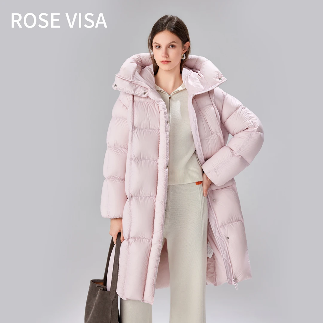 RV2024AW新国标95白鹅绒秋冬龟背感H型女装长款羽绒服保暖81044