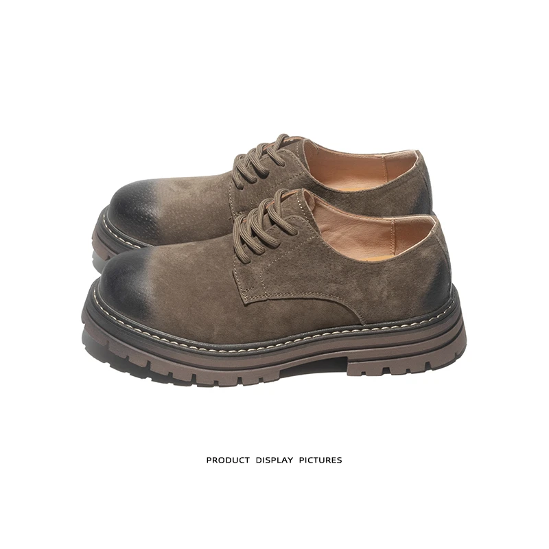 涂年加大码复古低帮马丁鞋45号男款厚底大头工装46休闲皮鞋男秋季