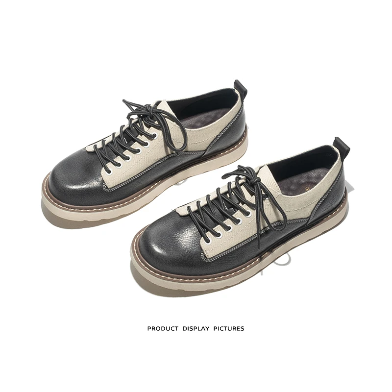 涂年男鞋2026新款美式皮鞋男45百搭英伦休闲潮鞋复古加大码鞋子46