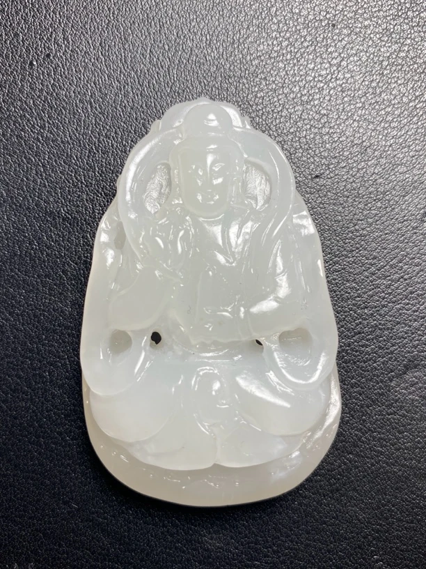 清仓和田白玉观音挂件吊坠明清玉器手工精雕时尚复古男士玉佩老玉