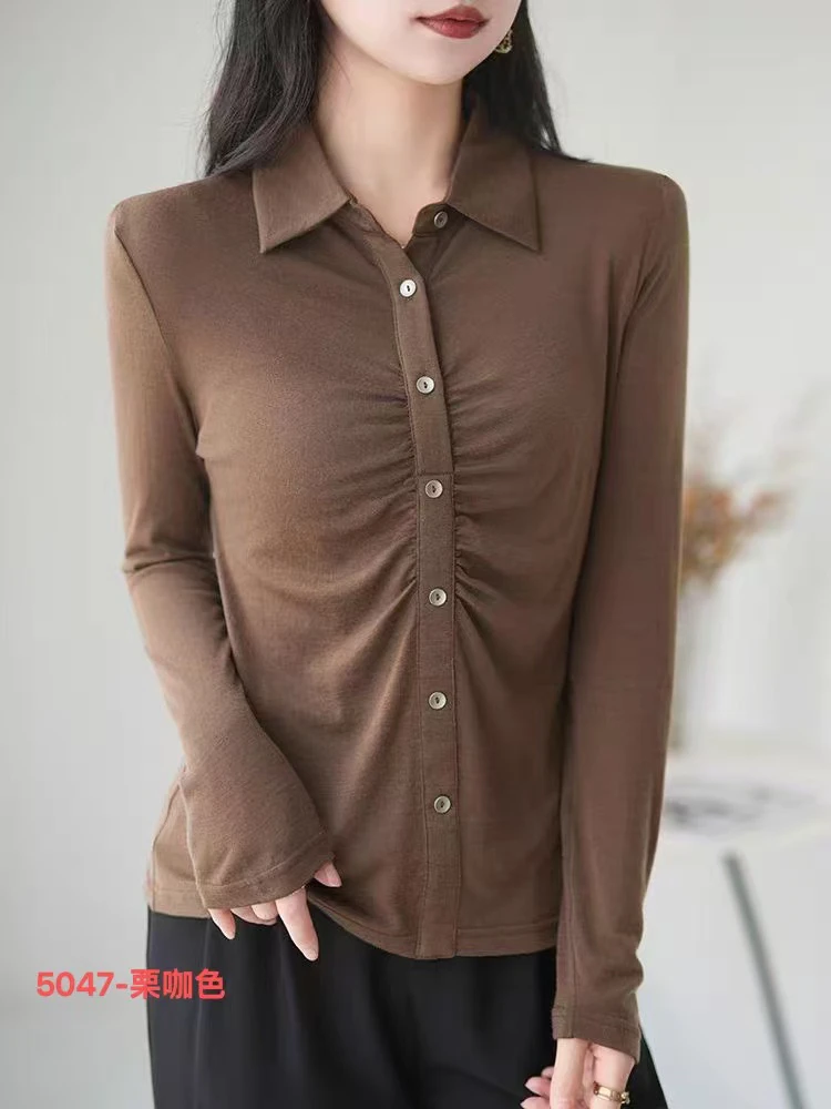 百分百绵羊毛衬衫，柔软舒适不扎皮肤，通勤必备