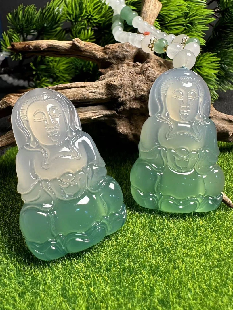 S6936-秦紫玛瑙玉观音吊坠-配珠链-多样性发货只发一件