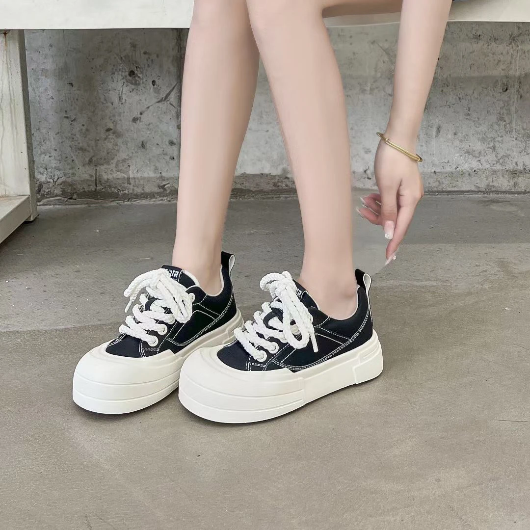 2395126开网面厚底低帮夏季女鞋ins时尚休闲鞋超轻百搭系带