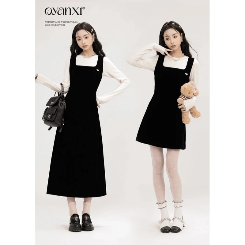 【OYANXI！清！】昭和千金设计感两件套连衣裙JS-240039-1