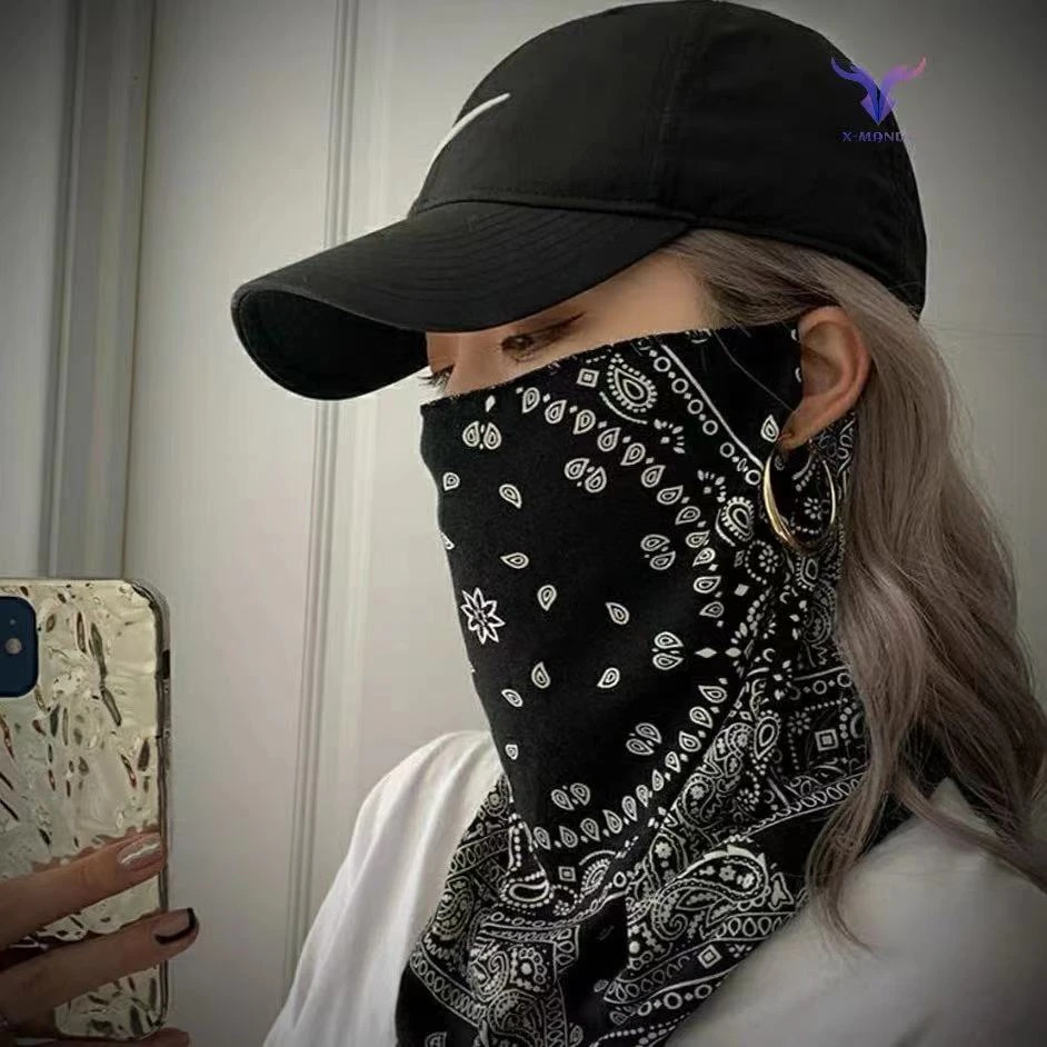 腰果花防晒面罩面纱护脸时尚骑行旅游户外拍照遮脸遮脖子骑车V