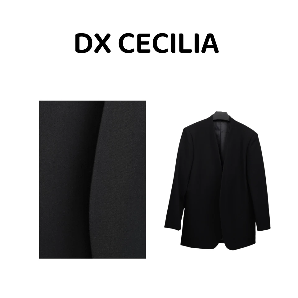 【高智淡人】【俏佳人】极简气质黑白无领廓形西装西服秋装外套秋季女