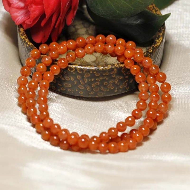 天然南红玛瑙手链多圈手串女男士款本命年五行缺火补火属火的饰品