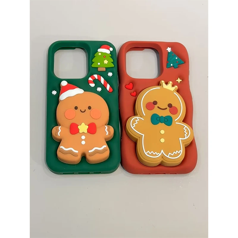GGBond圣诞立体姜饼人适用iPhone15promax苹果16手机壳14硅胶套13