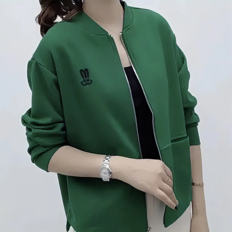 棒球服外套女士秋新款宽松时尚大码休闲立领拉链衫小个子刺绣夹克
