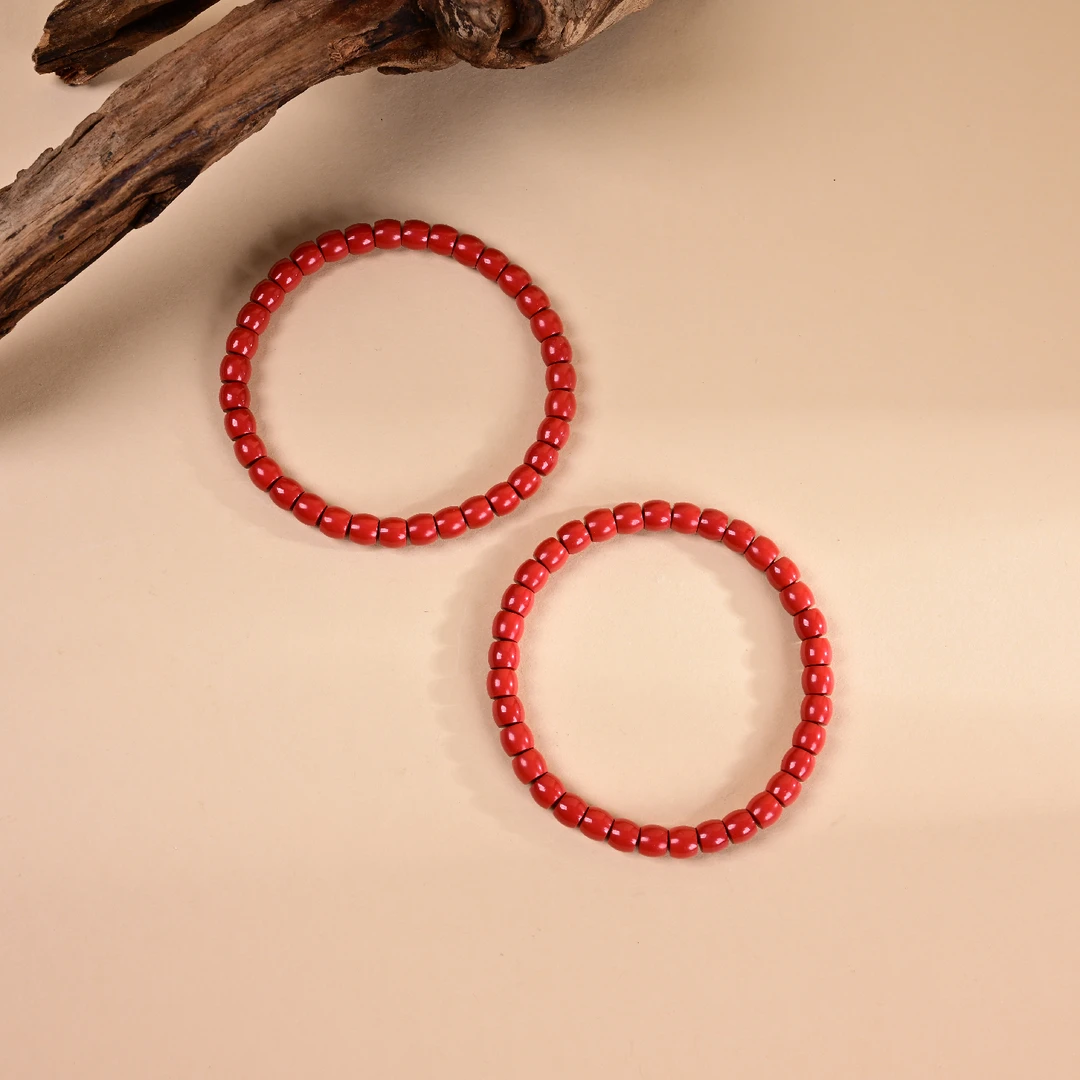 含辰砂工艺品 V3461-S-朱砂单圈手串-5mm-多样性发一件（甄选）