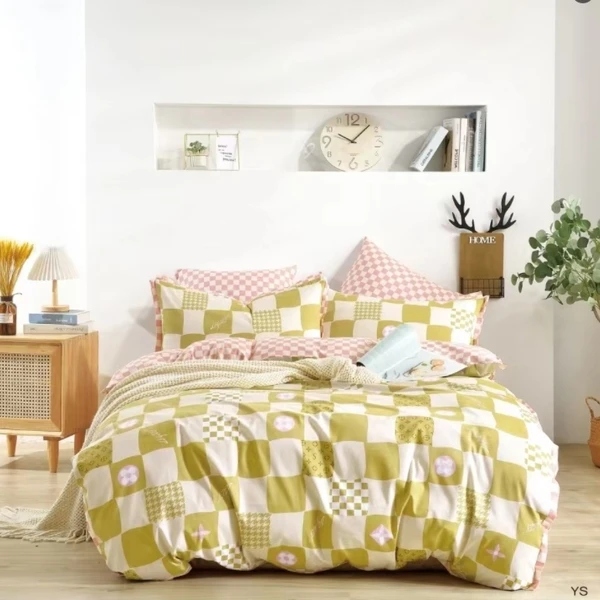 N3202 全棉AB单人60s滚绳被套 元气无限黄150*200高密度柔软学生