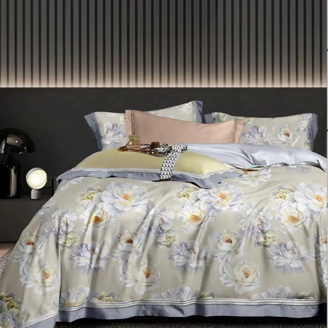 A5103 LF东帝兴蚕丝双人拼角100S兰精天丝夏被 玲珑花语200*230