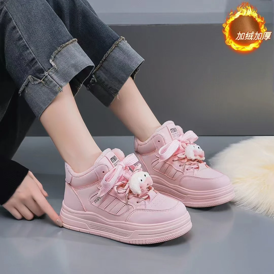 2024冬季新款加绒加厚板鞋休闲运动鞋马丁靴女鞋（下单需备注编号）