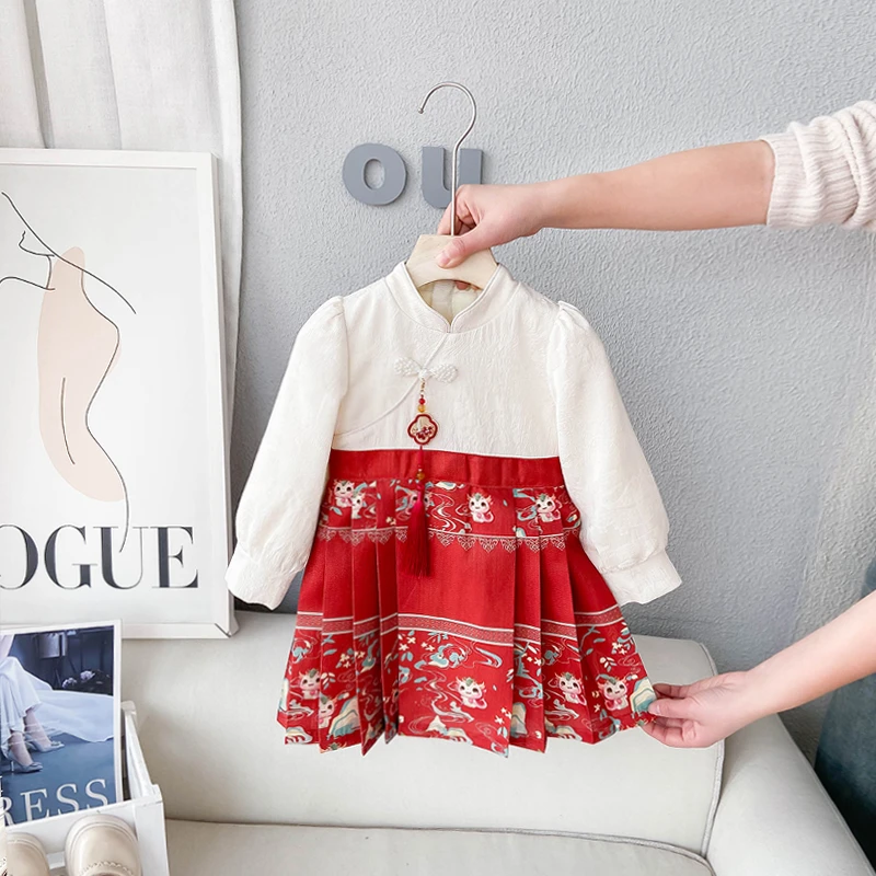 2025新款马面裙 女童国风新中式新款女宝宝连衣裙 MX