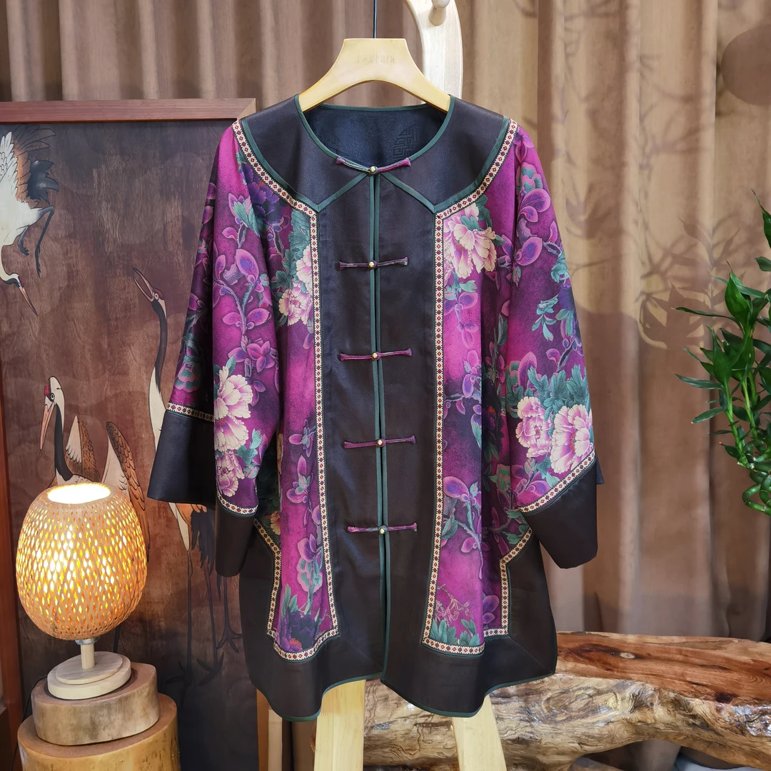 富美国风香云纱重锻太太服F1125