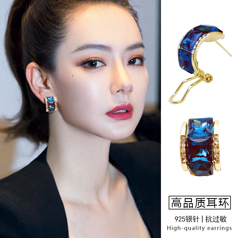 铜合金莫桑石耳饰 925银耳钉2025年新款气质耳环高级感轻奢耳饰女