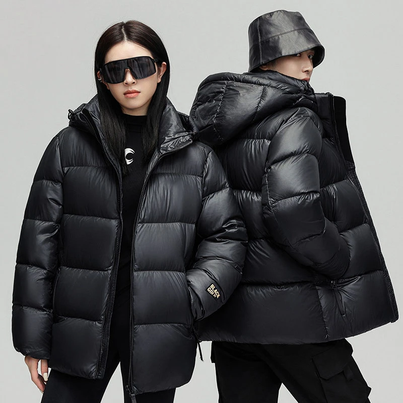 情侣款羽绒服2023冬季韩版新款时尚连帽短款户外防水保暖外套