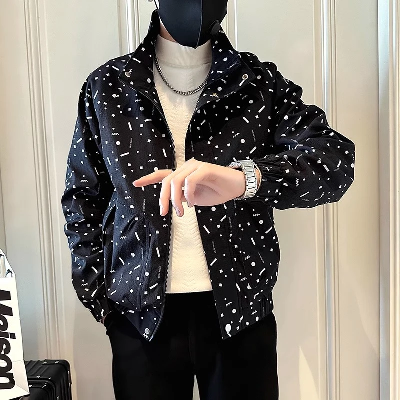 2024新款春秋款克男装修身韩版爆款百搭上衣休闲潮牌痞帅炸街外套