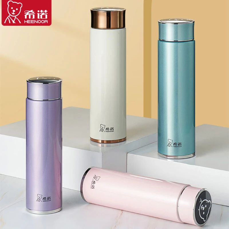希诺女士保温杯高档简约304不锈钢高颜值便携办公杯子泡茶水杯