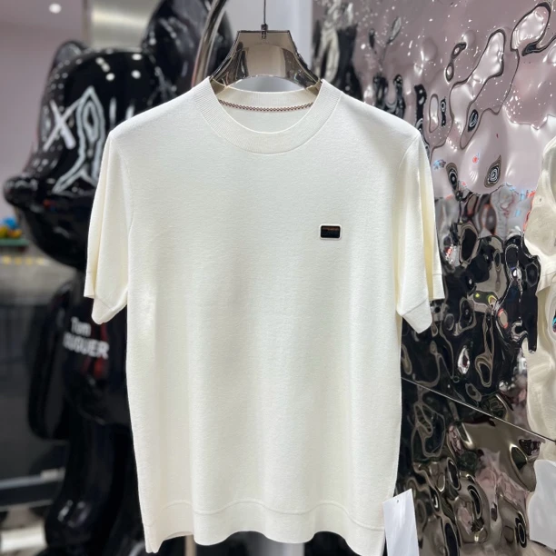 【瑞创Fashion】男士时尚百搭秋冬潮流舒适修身弹力针织短袖t恤男