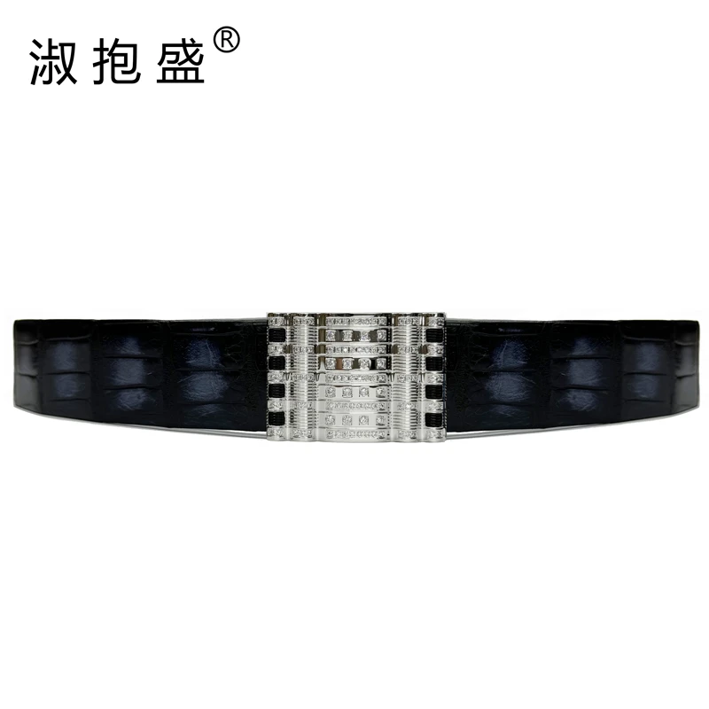 淑抱盛 美洲鳄 双面鳄鱼皮带 手工古法擦色 男士高档腰带皮带