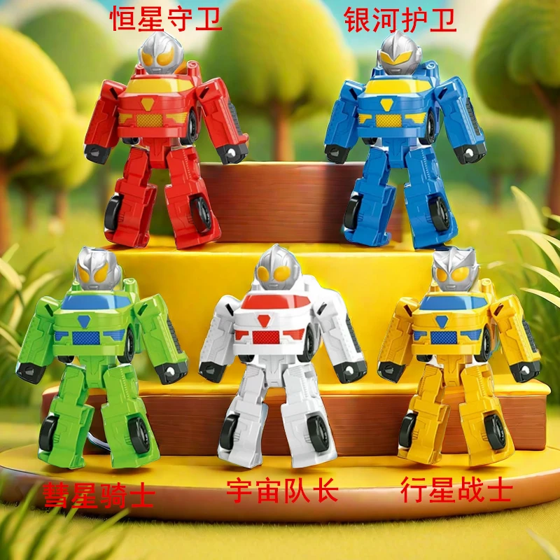 奥特机甲变形侠玩具车金刚曼可动关节人偶超人儿童汽车机器人男孩