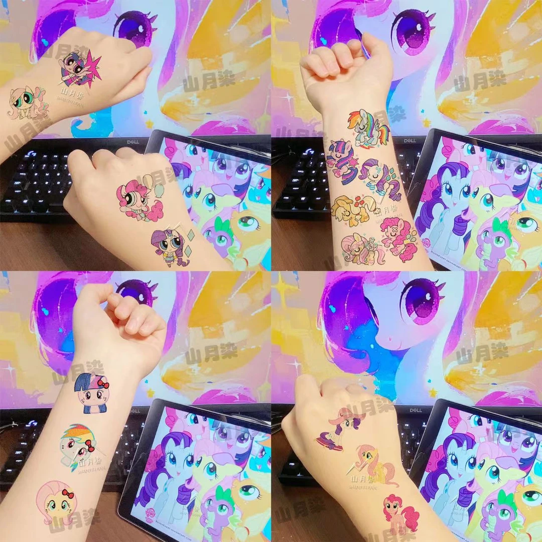 小马宝莉周边儿童无毒闪粉玩具纹身贴卡通儿童公主贴纸贴画女孩