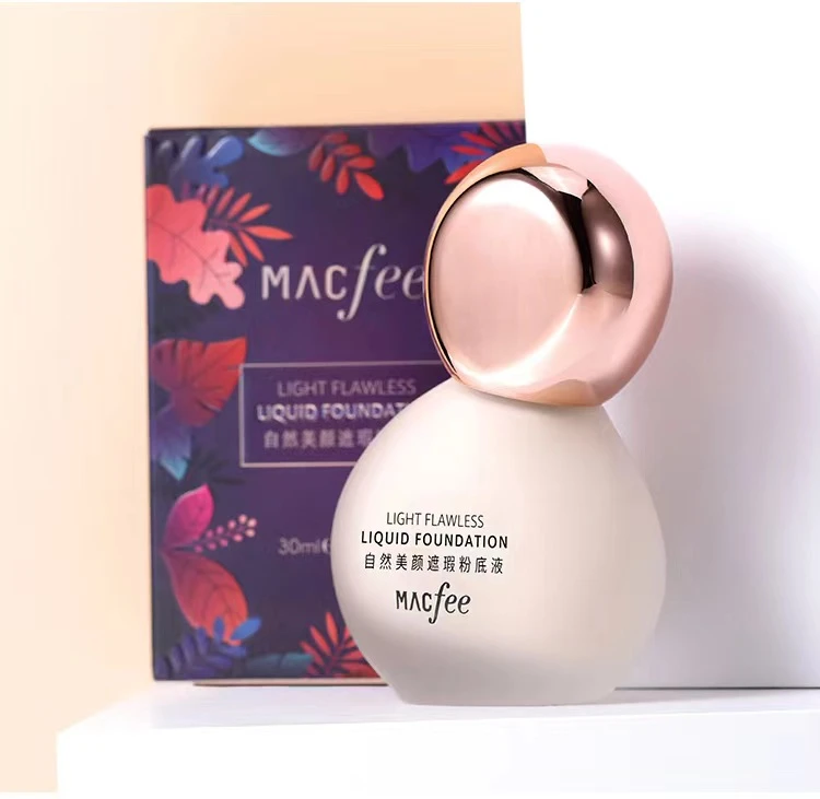 【玛蔻霏】小灯泡粉底液保湿控油持久防汗持妆隐形毛孔痘印提亮肤色