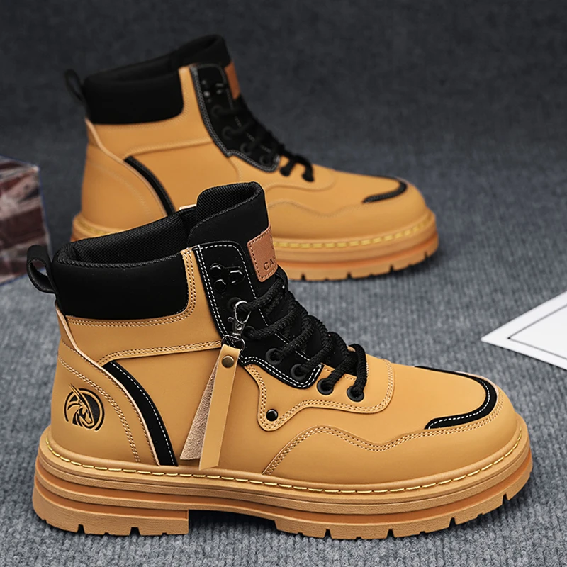 [秋冬新款]男棉鞋保暖加厚绒毛户外休闲高帮抗寒东北雪地靴防滑