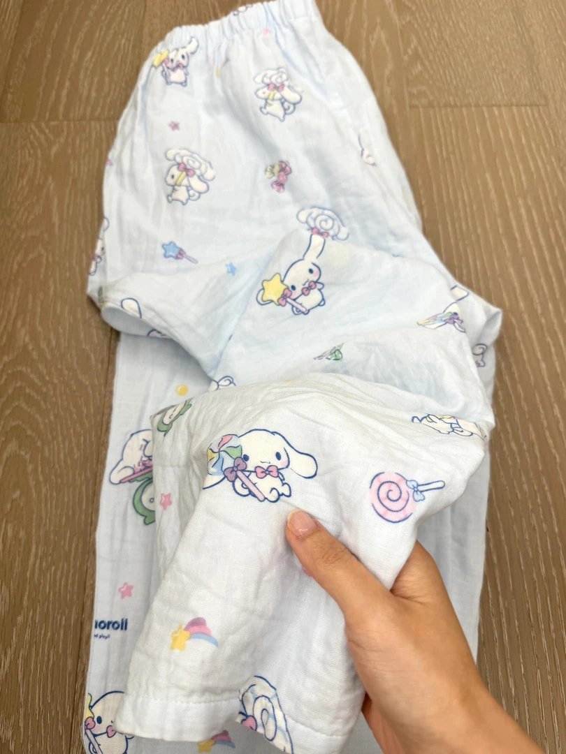 睡裤女薄款卡通甜美可爱玉桂狗印花夏款2024新款宽松阔腿家居长裤