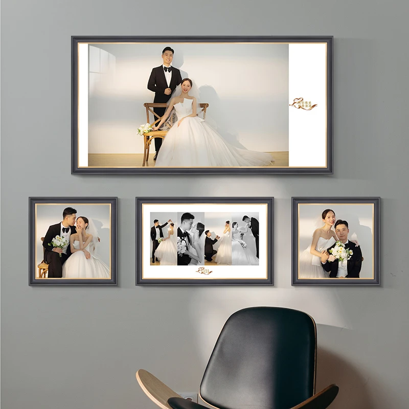 【一见如故】40寸影楼套装    婚纱照相框组合结婚照放大挂墙洗照片