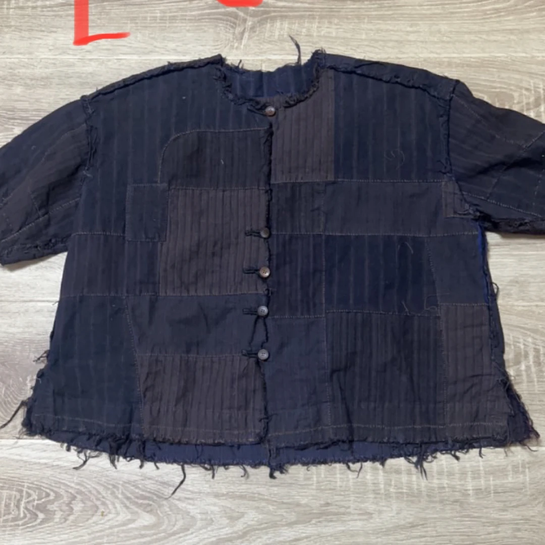 手工缝制百家衣双层上衣均码颜色随机