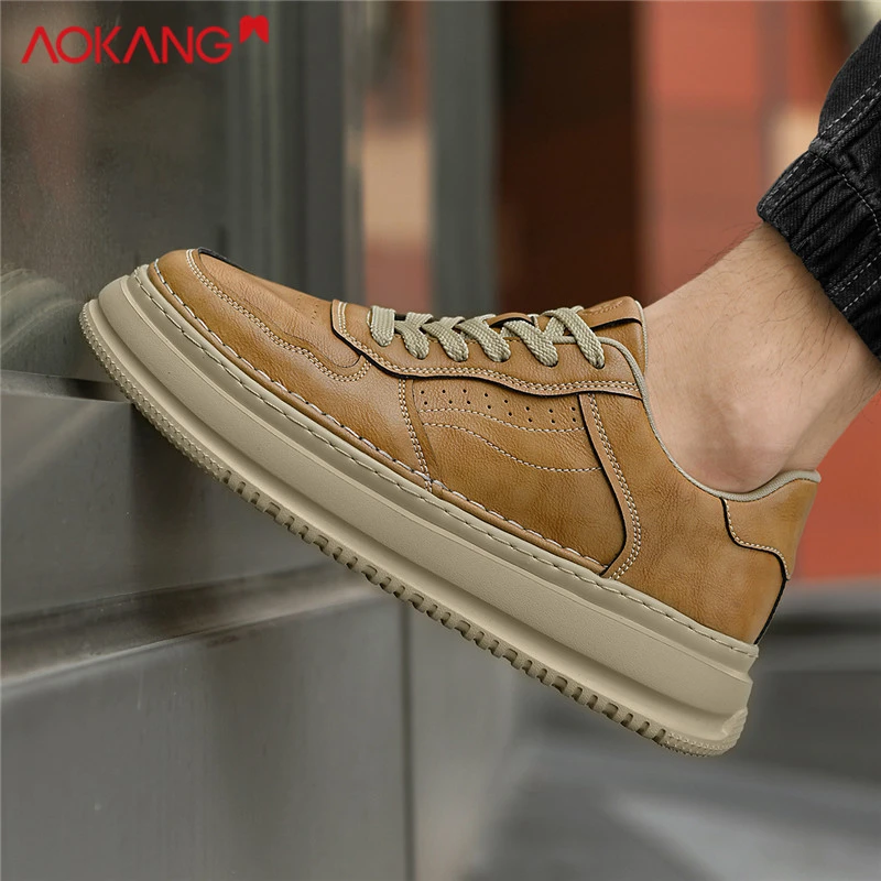 Aokang/奥康男鞋2025夏季时尚男生鞋子百搭高级潮鞋低帮休闲板鞋