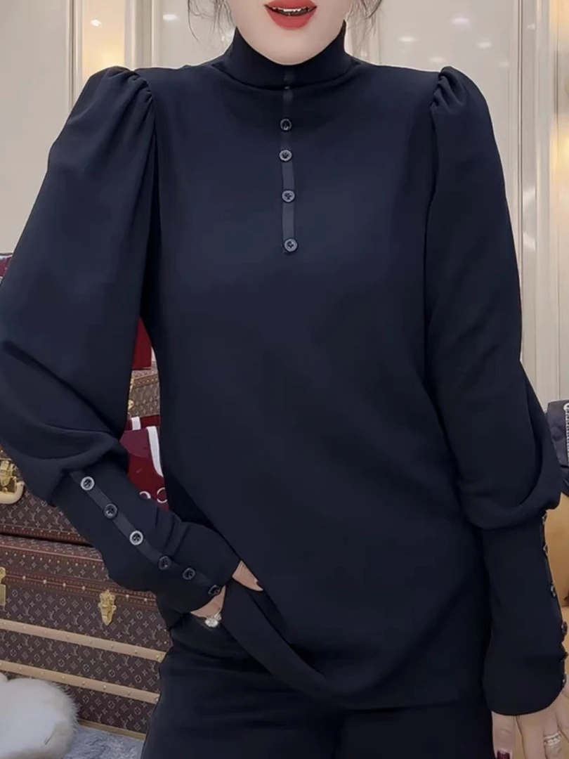大码女装磨毛打底衫女2024新款胖mm修身高级显瘦长袖洋气T恤上衣