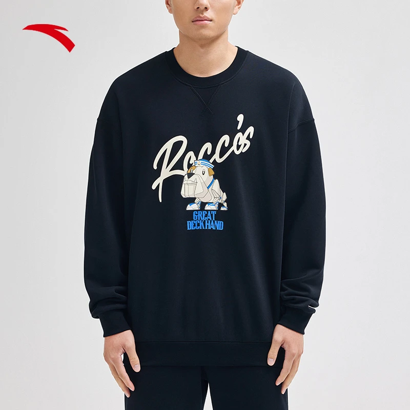 D 安踏加绒卫衣男2023秋季新款保暖长袖圆领套头衫篮球972331705