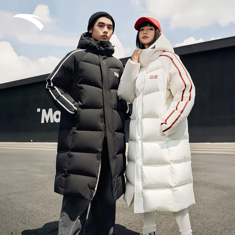 【董先生专享】安踏速暖羽绒服长款连帽男款冬季鸭绒保暖防风国潮1