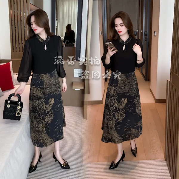 2025新款假两件连衣裙9968