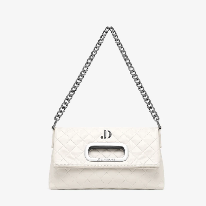JANE DANCE时尚女士腋下链条包小香风单肩斜跨包菱格百搭小众褶皱