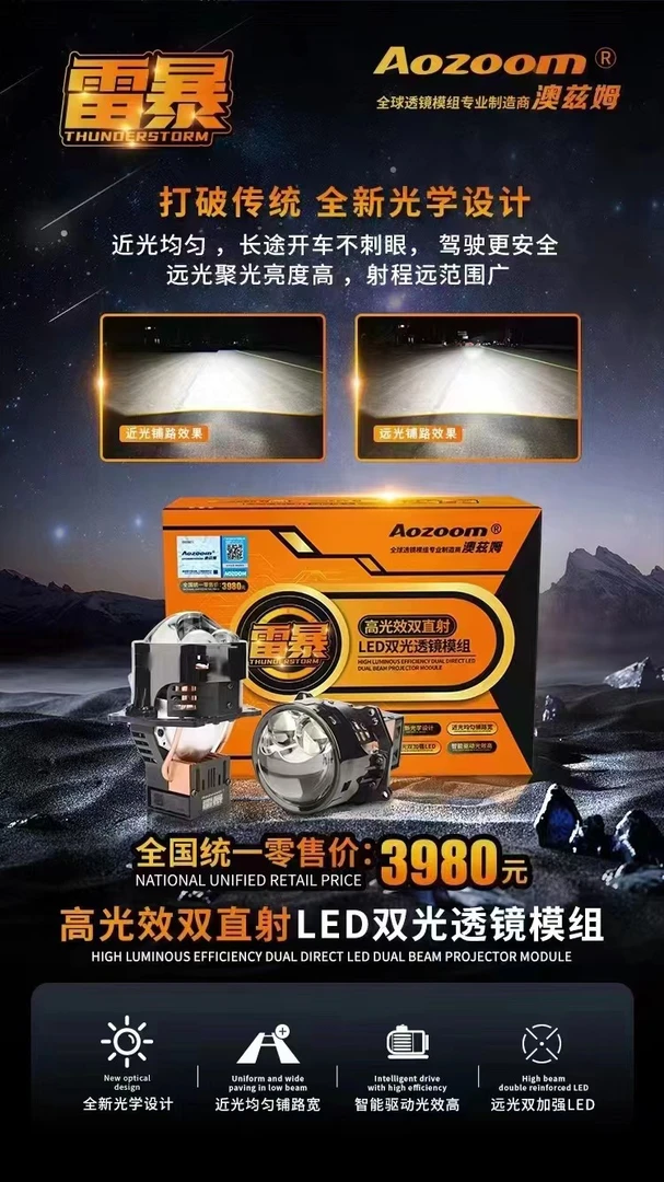 澳兹姆雷暴双直射LED透镜