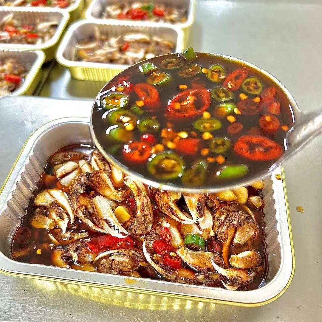 麻辣蟹钳生腌即食盒装麻辣蟹腿小海鲜网红小吃零食250克