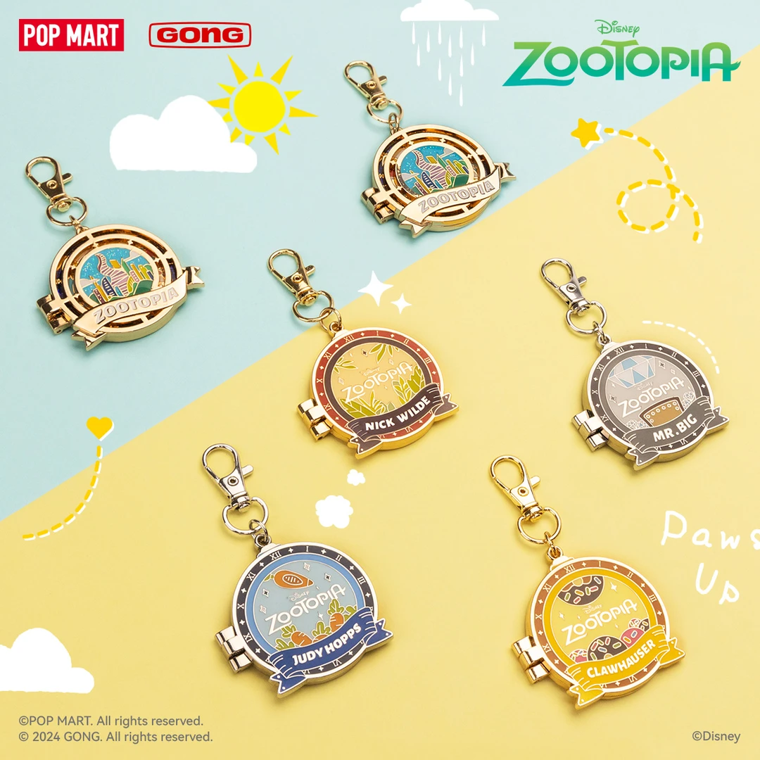 泡泡玛特共鸣-疯狂动物城-双层金属相框吊坠盲盒挂件