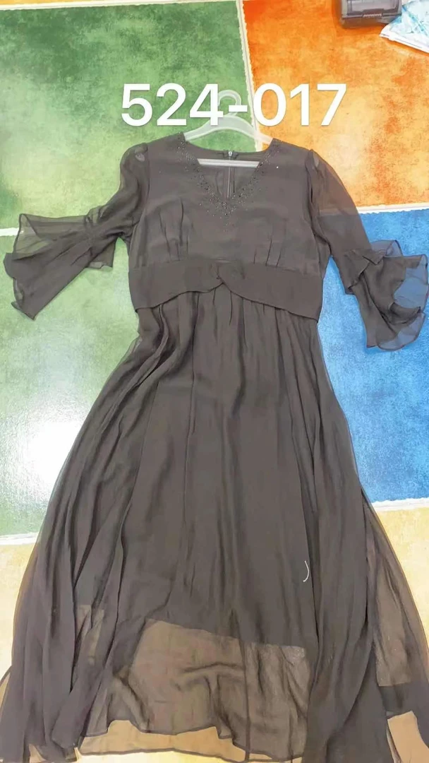 【黑色-林姐真丝】顺纡桑蚕丝连衣裙524-017