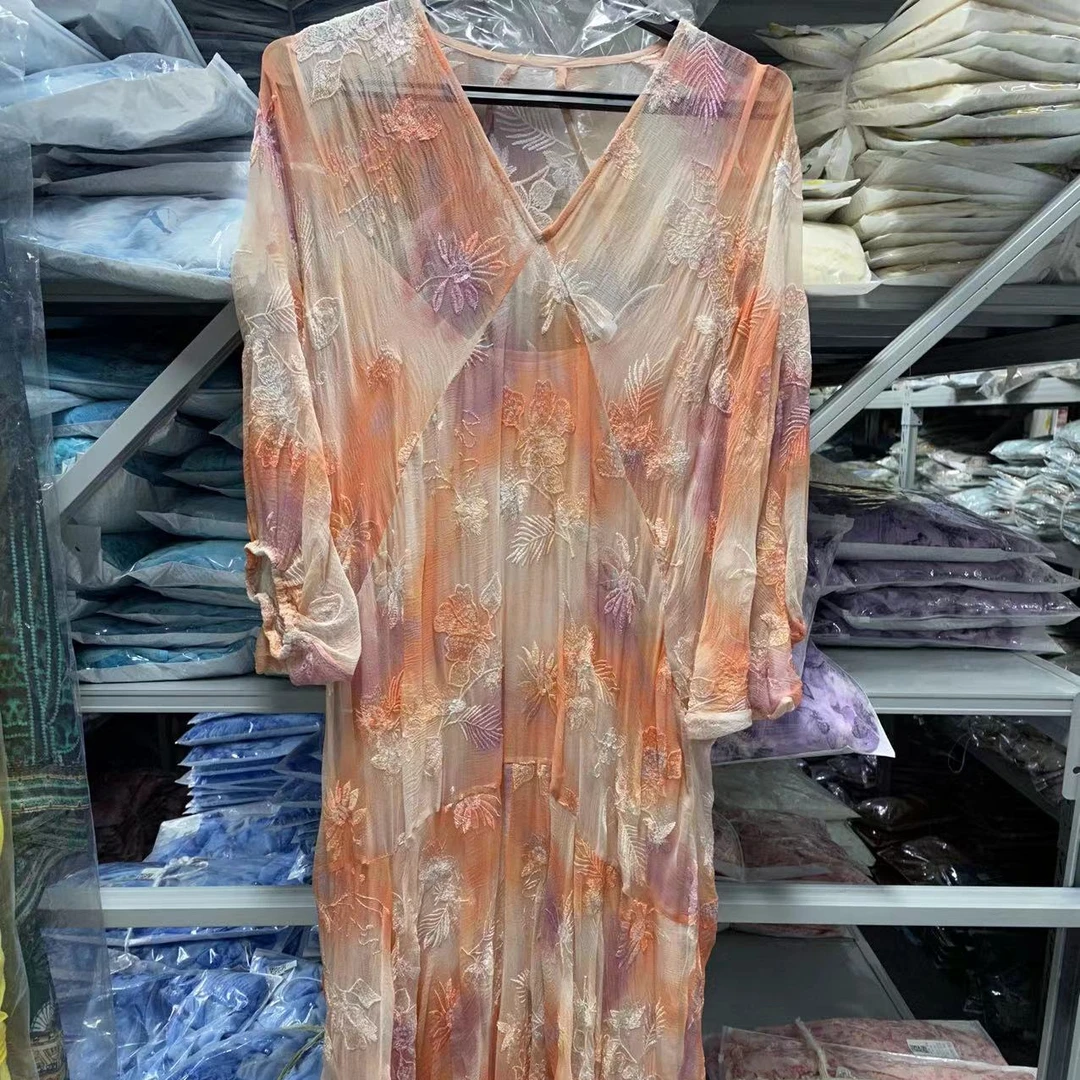 【2024-林姐真丝】重磅100桑蚕丝连衣裙C54014-1