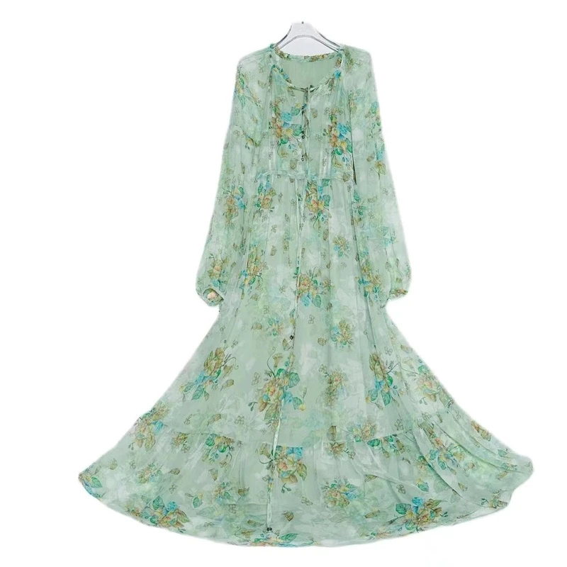 【2024-禾枫】重磅100桑蚕丝连衣裙YR24D019-12